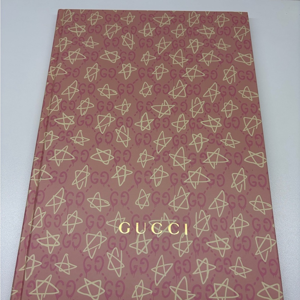 Gucci Rose-Pink Star & GG Pattern Hardcover Notebook